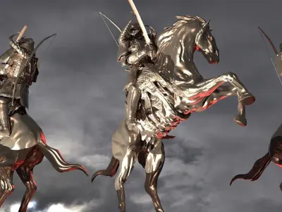 Demon Oda Nobunaga Samurai Horseman  3D model