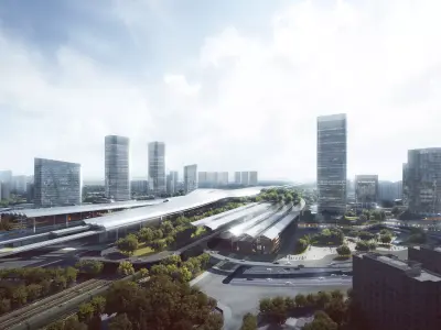 High Speed Rail Transit Oriented Business District 3D model