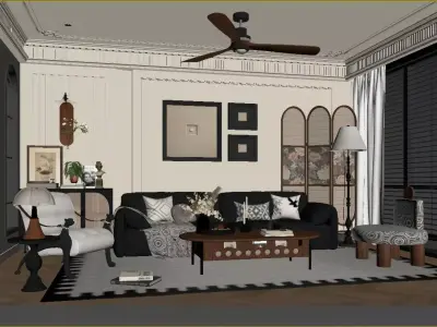 Mid-Century Modern Living Room 3D model