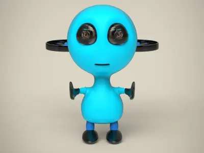 Alien robot Low-poly 3D model