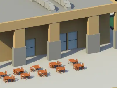 Low Poly Holiday Resort Low-poly 3D model
