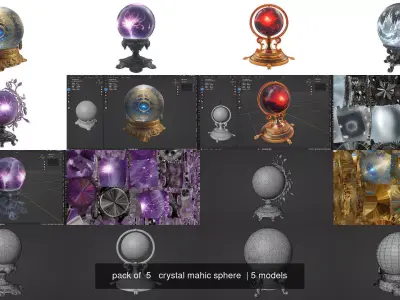 pack of  5   crystal mahic sphere 