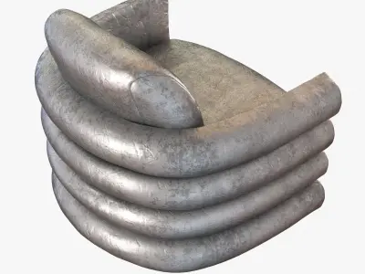 Milo Baughman Tilt and Swivel Chair in Platinum Velvet with Bras 3D model