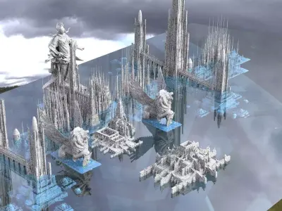 Sci-Fi Future Utopian Arch City 3D model