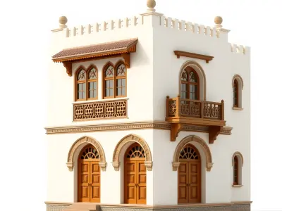 Traditional Mediterranean Building Model Pack Low-poly 3D model