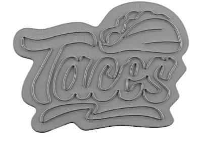 Mexican Tacos Neon Sign 3D model