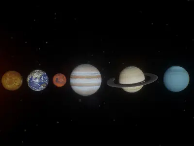 Solar System Planets  15 Assets Low-poly 3D model