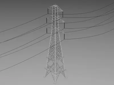 Electricity pylon - Game Ready Low-poly 3D model