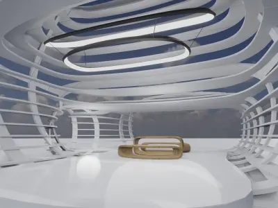 Sci Fi Exhibition Hall Interior 3D model purchase