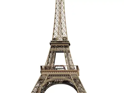 The Eiffel tower with interior 3D model