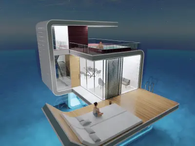 Futuristic Sea House 3D model