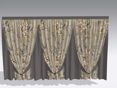 Curtain Low-poly 3D model