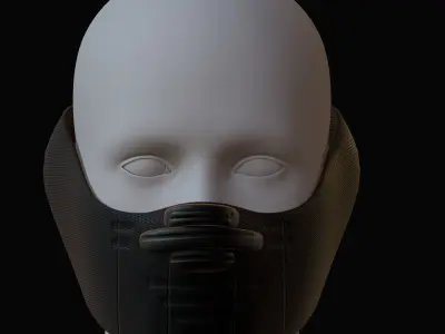 Gas mask helmet 3d model scifi Low-poly  Low-poly 3D model