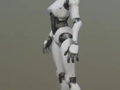 Female robot 3D model purchase