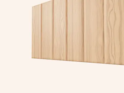 Modern Vertical Wood Wall Panel - 3D Interior Cladding Low-poly 3D model