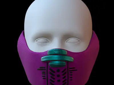 Gas mask helmet 3d model scifi Low-poly  3D model