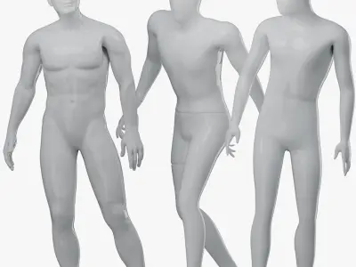 Rigged Male Sport Detailed and Simple Mannequins 