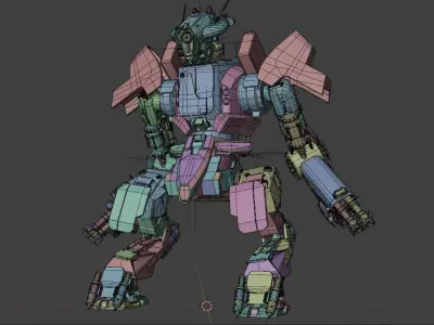 MECHA WARRIOR RIGGING 3D model