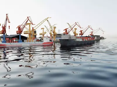 Industrial Container Port 75 3D model