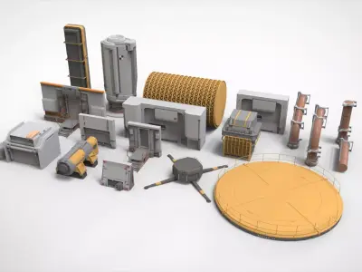 sci-fi Architecture kitbash 26 3D model