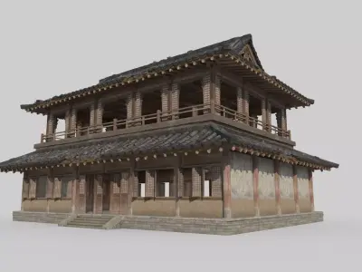 Asian Ancient Architecture Restaurant 3D model