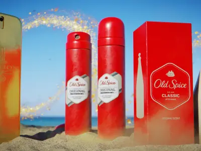 Perfume Pack and Beach Scene Low-poly 3D model