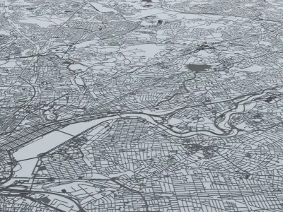 Boston Road Network and Streets 3D model