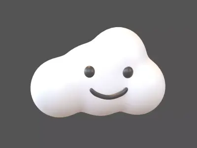 Cloud Character v1 001 Low-poly 3D model