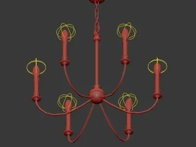 ALEXANDER brass chandelier with five lights 3D model