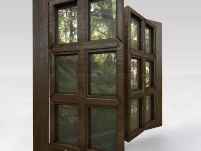 Wooden Window 3D model