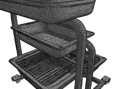 Modern Metal Tiered Serving Rack Low-poly 3D model