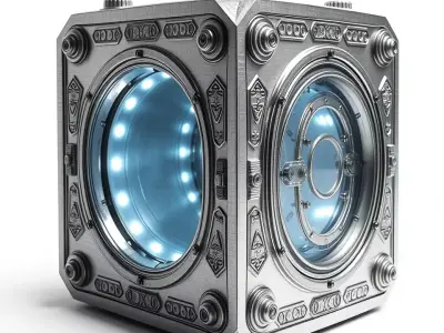 Futuristic SciFi Cube Container Model Pack Low-poly 3D model