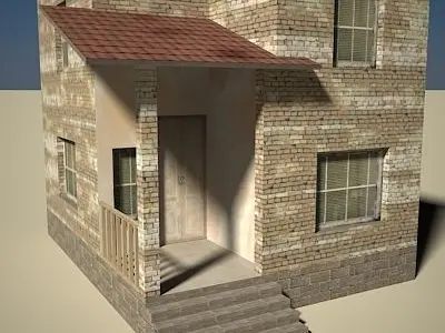 House Two-Story 02 Low-poly 3D model