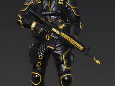 Gilded Onyx Special Ops 3D Model Low-poly 3D model