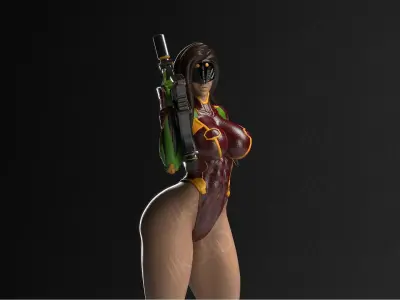 Hawkgirl woman on table 3D print model