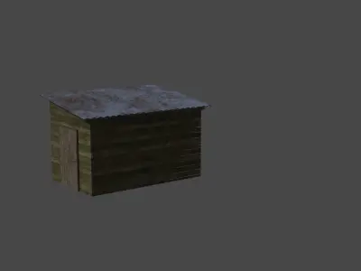 Wooden Shed Free low-poly 3D model
