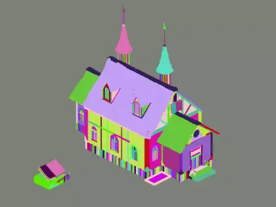 Rainbow City - Library 01 3D model