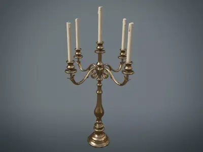 Table Candle Holder - Game Ready Low-poly 3D model