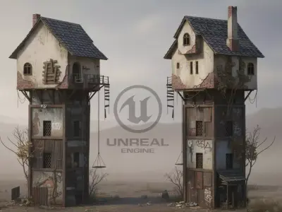 Urban Watch Tower Low-poly 3D model