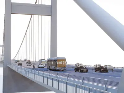 Fatih Sultan Mehmet Bridge - Istanbul - Turkey Low-poly 3D model