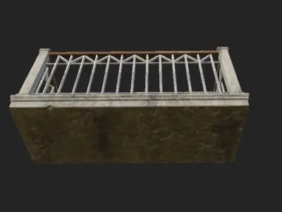 Modern Balcony Low-poly 3D model