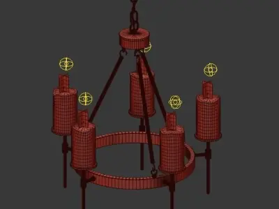 Conne 5 metal chandelier 3D model