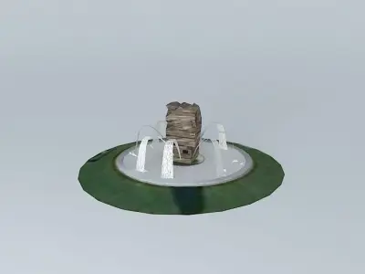 Source fountain in park 3D model