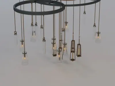 Hollyhunt Clock Chandelier 3D model