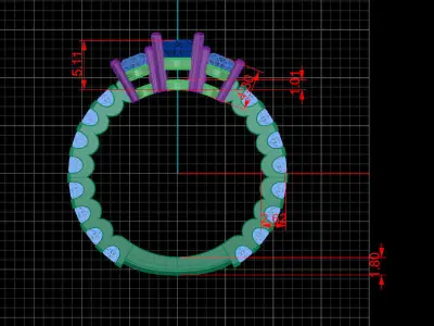 Original Oval and Round couple Ring Sph Rb Emr Variations 3D print model