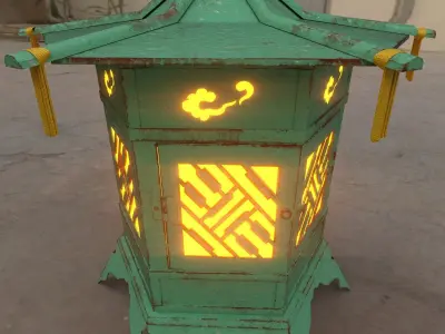 Japanese Lantern  Low-poly 3D model