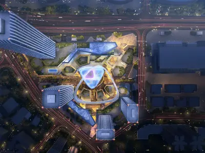 Futuristic Mixed-Use Cityscape Complex 3D model