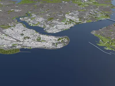 Istanbul Turkey 50x50km City 3D Map 3D model