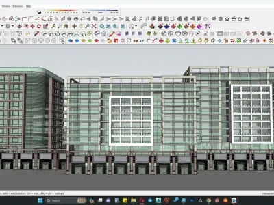 hotel building with auditorium  3D model