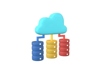 Cloud Database Icon v1 003 Low-poly 3D model